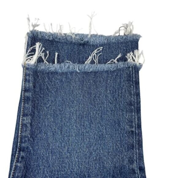 NWT LEVIS Premium Wedgie Straight Jean Sz 25 Frayed Cut Off Hem Destructed - Picture 9 of 9